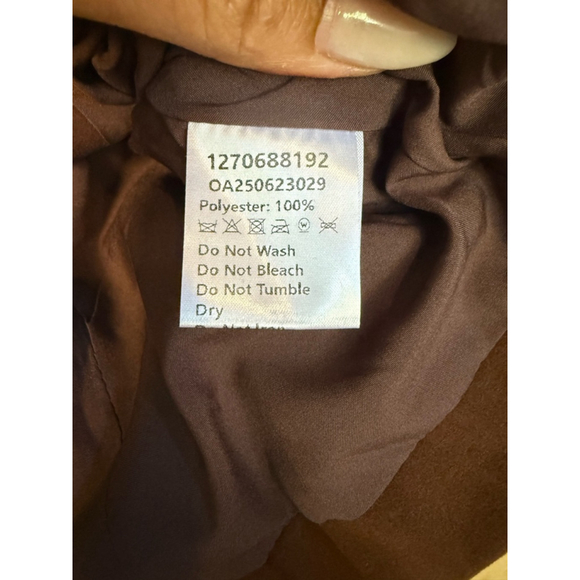 Commense Suede Effect Vest with Belt in Dark Brown - Picture 9 of 9